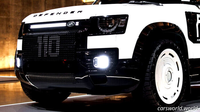 This Boisterous Defender Isn't Concerned About Getting Its White Leather Soiled | Carscoops